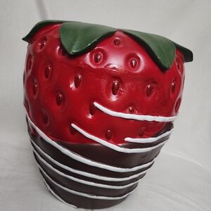 Strawberry Chocolate Ceramic Accent LARGE STOOL 17" TALL 15" WIDE